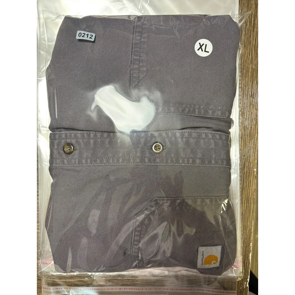 Carhartt Rugged Flex Mens XL Relaxed Fit Short Sleeve Button Down Shirt Gray - Picture 5 of 5